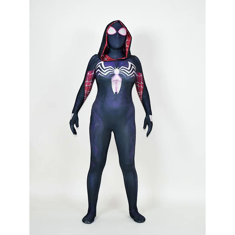 Halloween Adulti Bambini Venom Gwen Spiderman Stacy Costume Cosplay Symbiote Supereroe Zentai Suit Donna Ragazze Donna Tuta intera