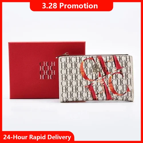 Imagen 1 del producto CH Exquisito billetera portátil compacta de alta calidad con una sensación de alta gama, billetera estampada con patrón de dibujos animados para mujer de lujo