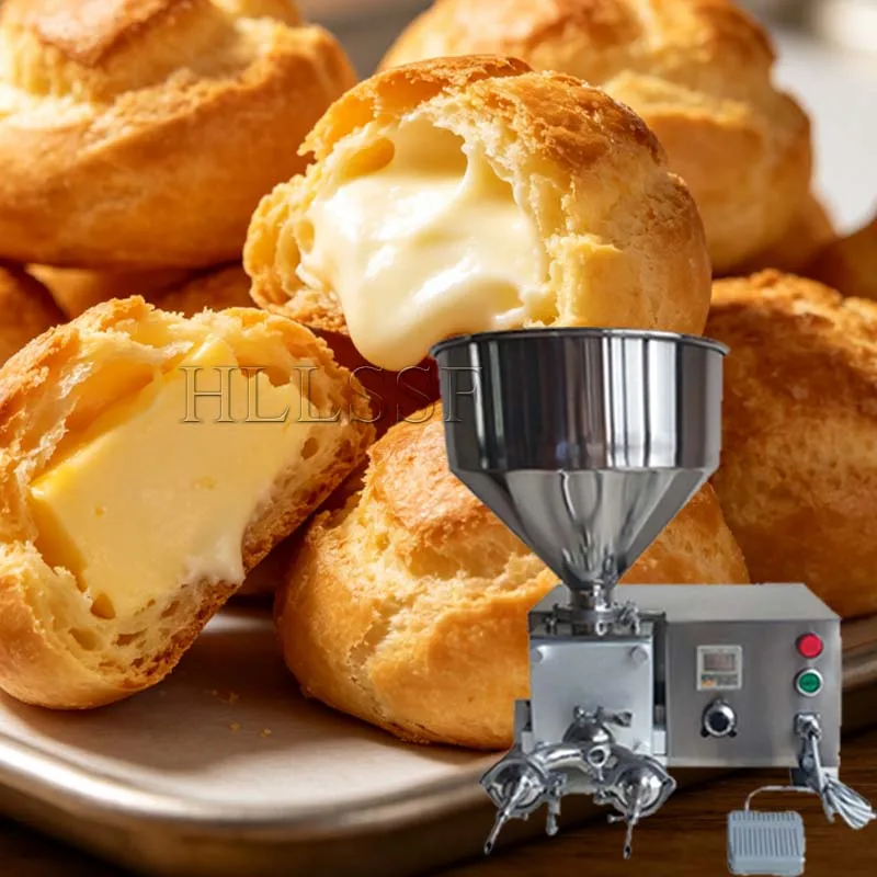 Upgrade LCD Panel Chocolate Cream Puff Filling Machine Cake Cream Bread Injecting Maker