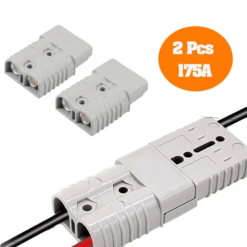 2 Pcs 1/0 AWG 175A 600V AC/DC 전원 도구 앤더슨 스타일 플러그 커넥터 빠른 커넥터 키트 전기 자동차 배터리 플러그
