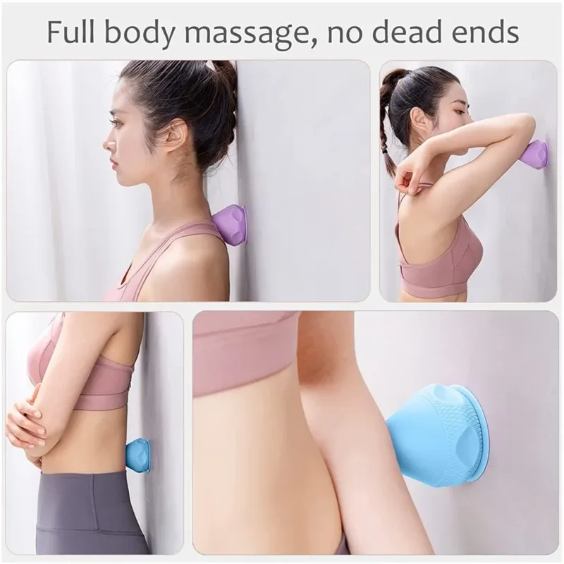 Fascia Ball Suction Cup Solid Silicone Plantar Waist Massager Muscle Relaxation Fitness Yoga Peanut Massage Ball Relieves Pain