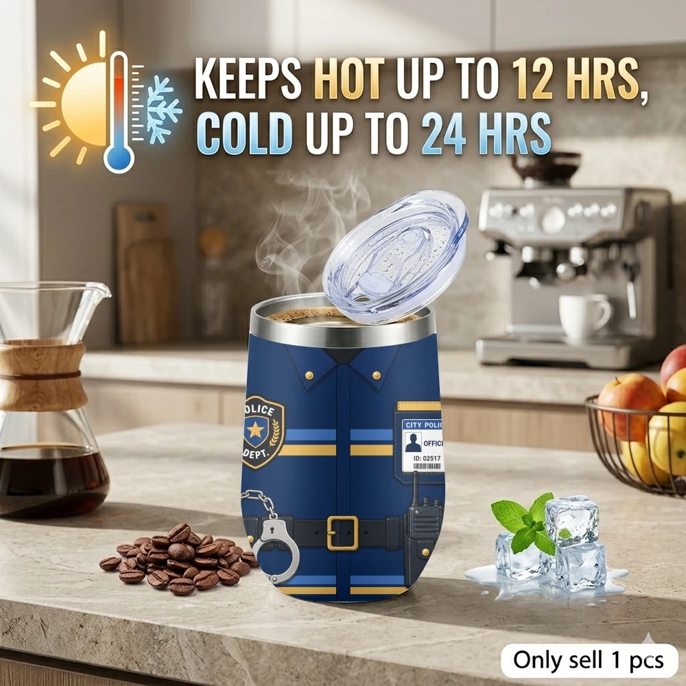 Firefighter Aviator Gourmet Chef Vacuum Flasks 12oz Insulated Stainless Steel Mug with Lid Travel Tumbler Double Wall Coffee Cup