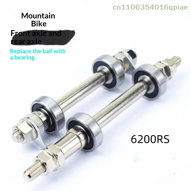 Front And Rear Axle Set Solid Hub With Bearings For Mountain Biking Robust Build For Extreme Conditions 1/2PCS