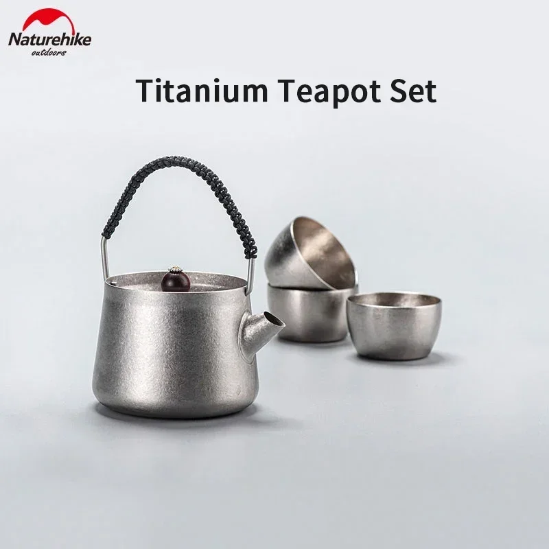 Naturehike Outdoor 250ml Pure Titanium Tea Set Heat Insulation Portable Mini 4+1 Teacup Teapot Water Cup Fishing Picnic выпрямитель волоc iteqq neo titanium