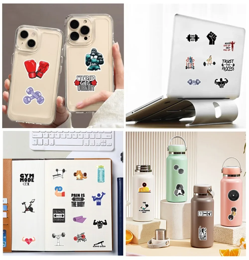 10/25/50pcs Gym Work Out Stickers Graffiti Fitness for Inspirational Quote DIY Water Bottle Phone Laptop Skateboard Helmet