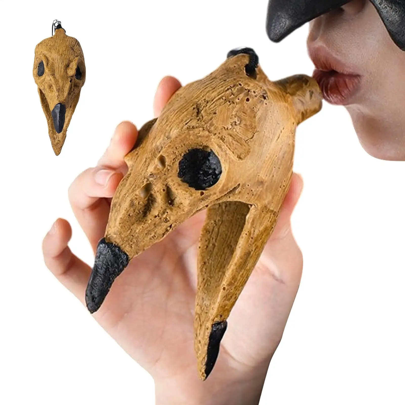 

NEW Aztec Raven Death Whistle, Gothic Horror Sound Maker For Halloween Party Supplies, Stress Relief Toy For Adults & Kids