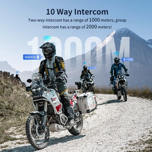 Imagen 2 del producto Fodsports FX60C Intercomunicador de motocicleta Auriculares para casco Bluetooth