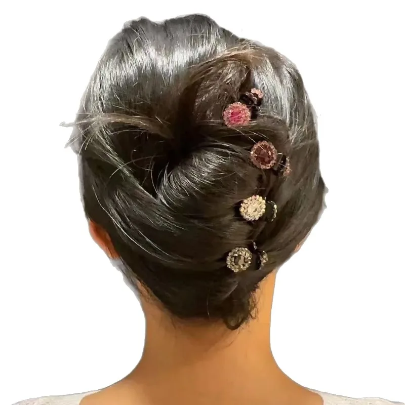 مشبك شعر كريستال صيني فيروسية دبوس شعر كوري صغير لامع من حجر الراين مشبك بانج كلاسيكي للنساء، للشعر المكسور فقط