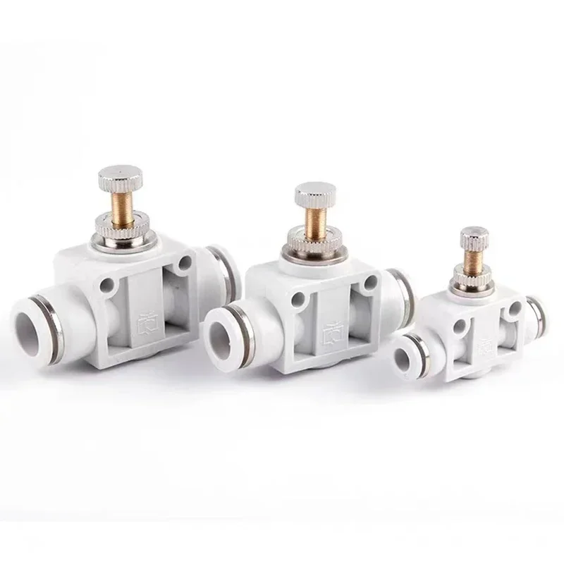 Pneumatic Throttle Valve Speed Regulation SA/PA White Premium Air Tube Connector 4mm 6mm 8mm 10mm 12mm Pressure Control Tools