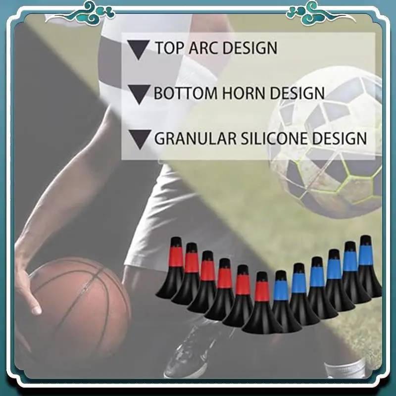 Reliable 12 Pcs Sports Training Cones 9 Inch Agility Plastic Skating Marker Cones For Kids Football Basketball Practice