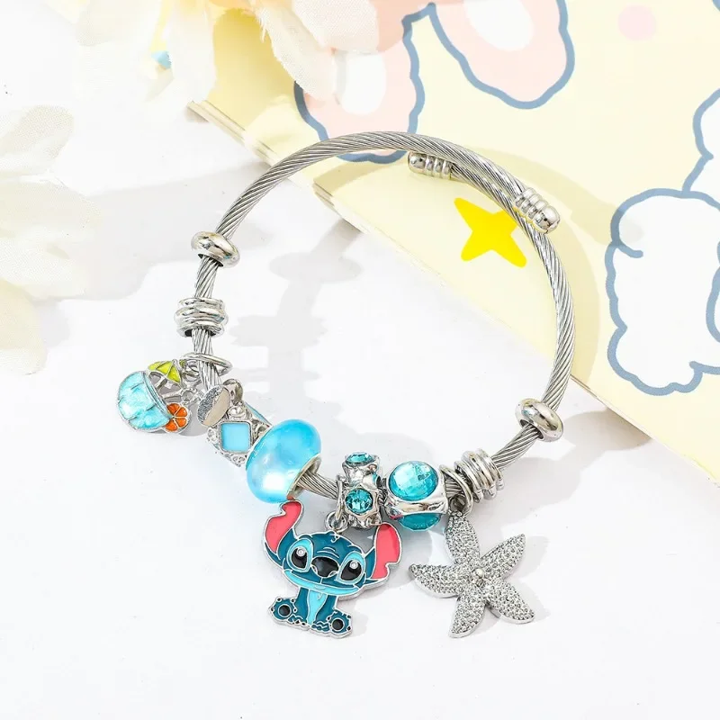 

Disney Stitch Pandora Bracelet Jewelry Cute Cartoon Anime Stitch Fashion Ladies Bracelet Girlfriend Valentine Day Exquisite Gift