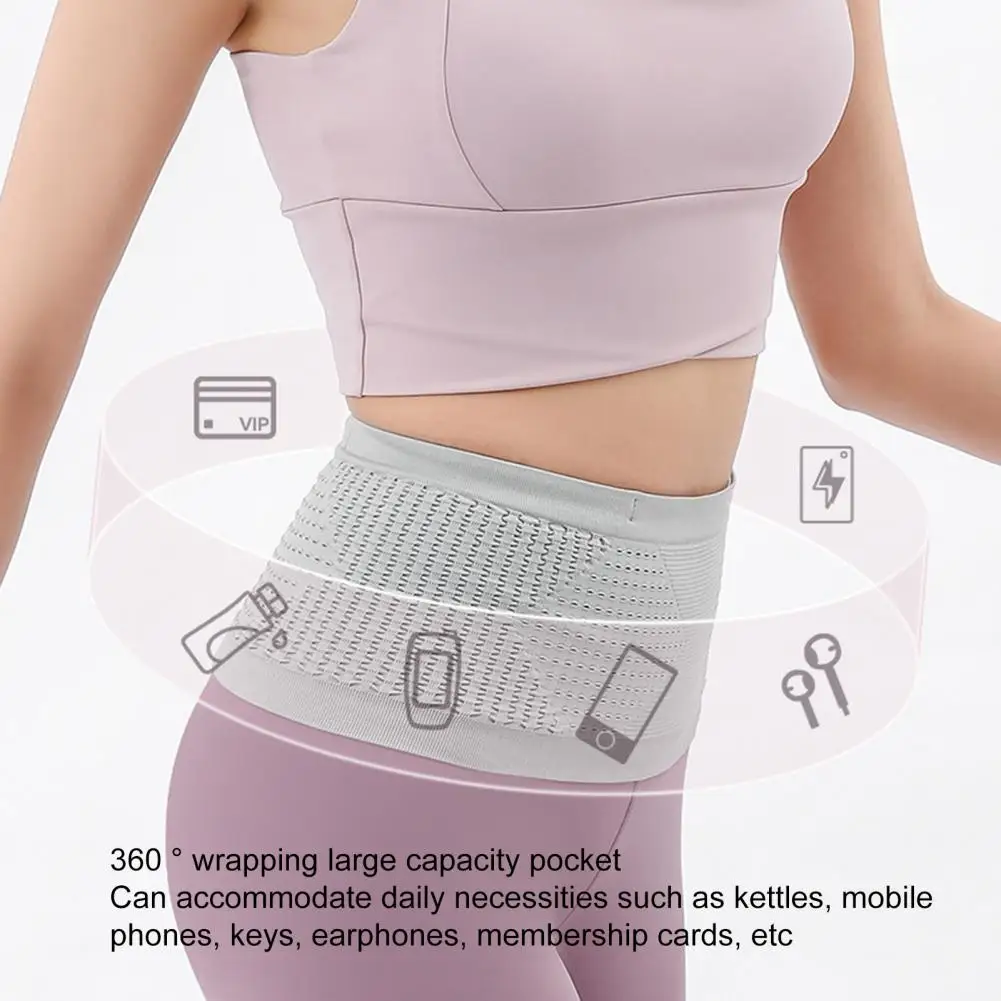 Multifuncional Knit Oculto saco da cintura, Acessório ao ar livre, Armazenamento não apertado, Confortável e Respirável, Super Stretchy