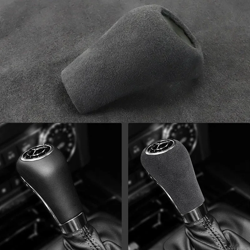 Alcantara For Mercedes Benz W204 W211 W212 W169 CLS GLK A C E G Class Car Gear Shift Knob ABS Cover Sticker Interior Accessories