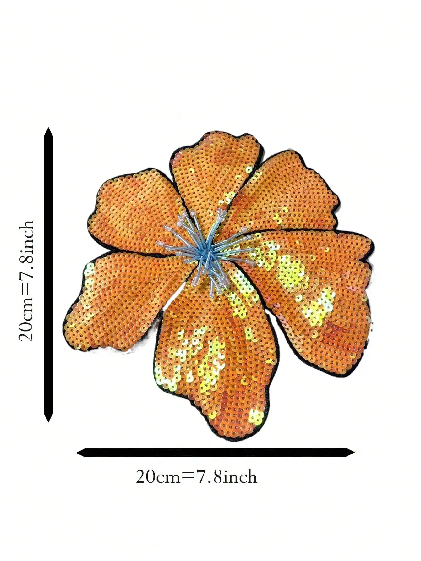 1 Piece 20*20CM Large Red Sequins Beads Flower Patch for Evening Dress Swimsuit DIY Applique