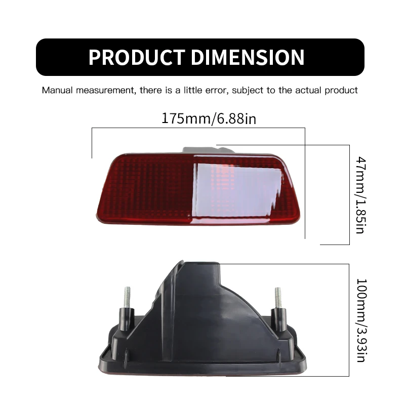 1xFor Nissan X-Trail T32 Rogue 14-2016 Juke 11-16 ,Murano 15-18 Car Middle Rear Tail Bumper Center Reflector Fog Light Housings