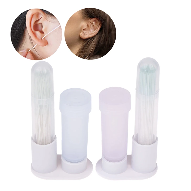 New Pierced Ear Cleaning Set Solution Floss Cotton Thread Ear Hole Aftercare Tool Kit Disposable Earrings Hole Cleaner