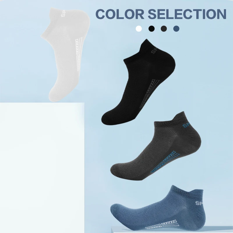 5 Pairs/Lot High Quality Men Ankle Socks Breathable Cotton Sports Mesh Casual Athletic Thin Cut Short Sokken Plus Size, image 3
