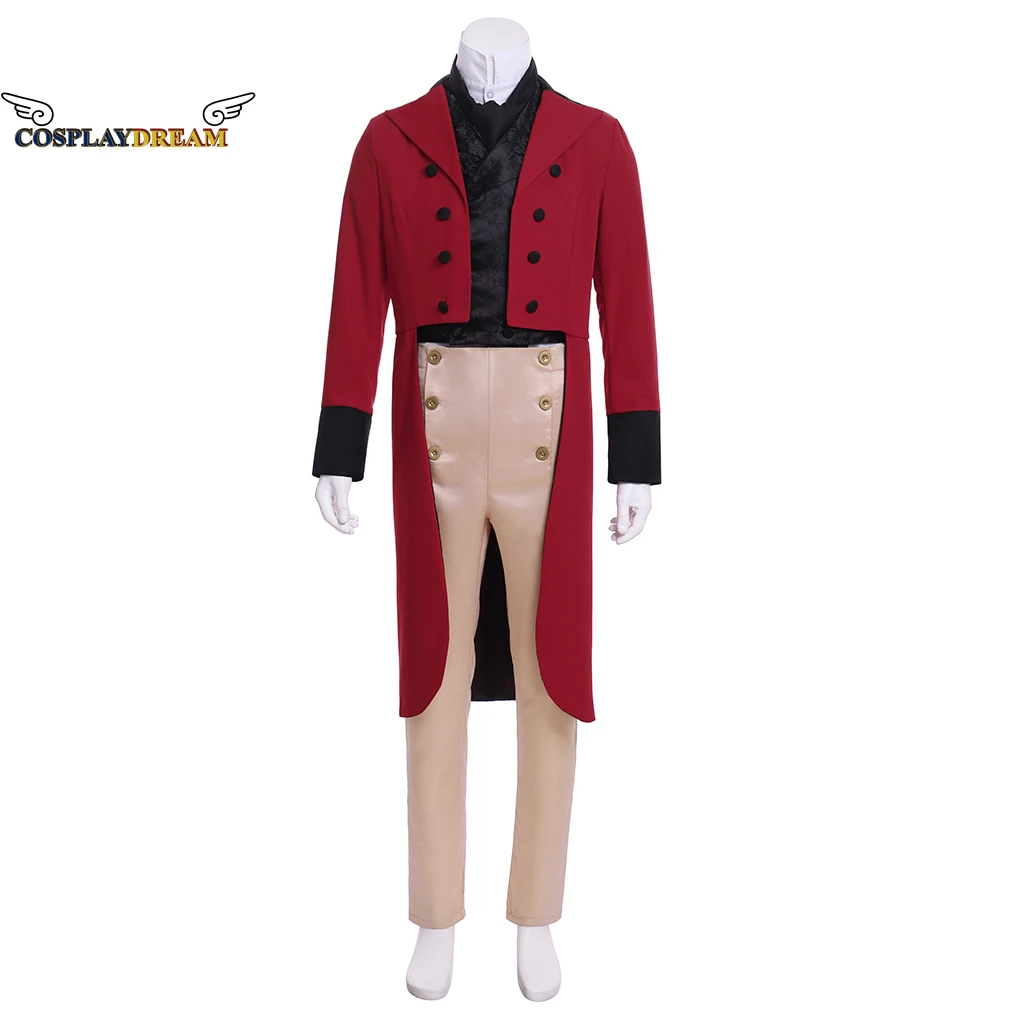 

Medieval Mens Red Tailcoat Pants Suit 18th Century Regency Historical Cosplay Costume Historical Retro Prince Ball Gown Outfit