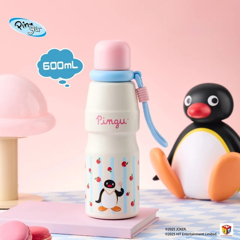 

Kawaii Pingu Water Cup 600ml 316 Stainless Steel Vacuum Mug Anime Cute Cold Preservation Cup Perimeter Holiday Gifts Anime