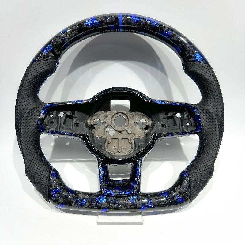 Factory Customization Old Model Upgrade Forged Blue Carbon Fiber Car Steering Wheel