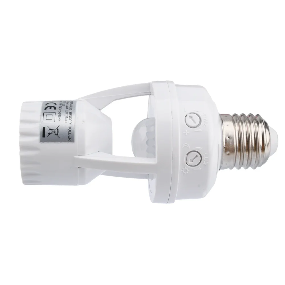 Interruptor de Soquete de Lâmpada Inteligente, Adaptador de Suporte Base da Lâmpada, Indução PIR, Sensor de Movimento Infravermelho, Plugue E27, 360