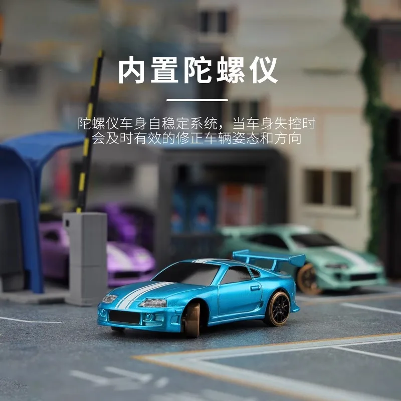 Mini turbo racing carro de controle remoto escala 1:76 giroscópio rc drift brinquedo simulação modelo de carro para idades mais de 14 anos