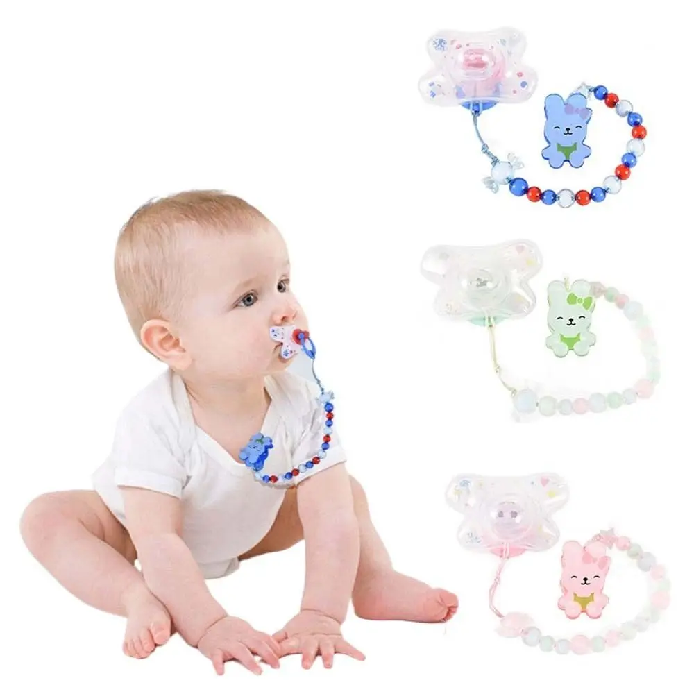 Teether Pendant Beaded Toddlers Silicone Soother Chain Dummy Feeding Clip Baby Pacifier Chain Pacifier Clip Chain