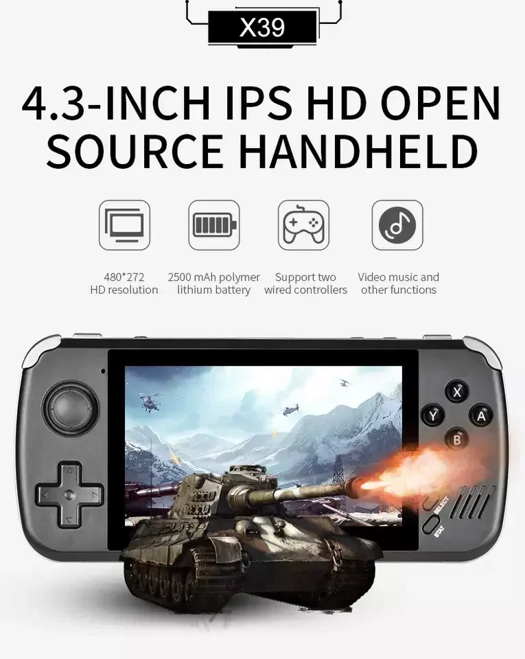

-for New Arrival X39 pro 4.3 Inch Classic Video Gaming Player Retro Mini Handheld Game Console for Children's gift
