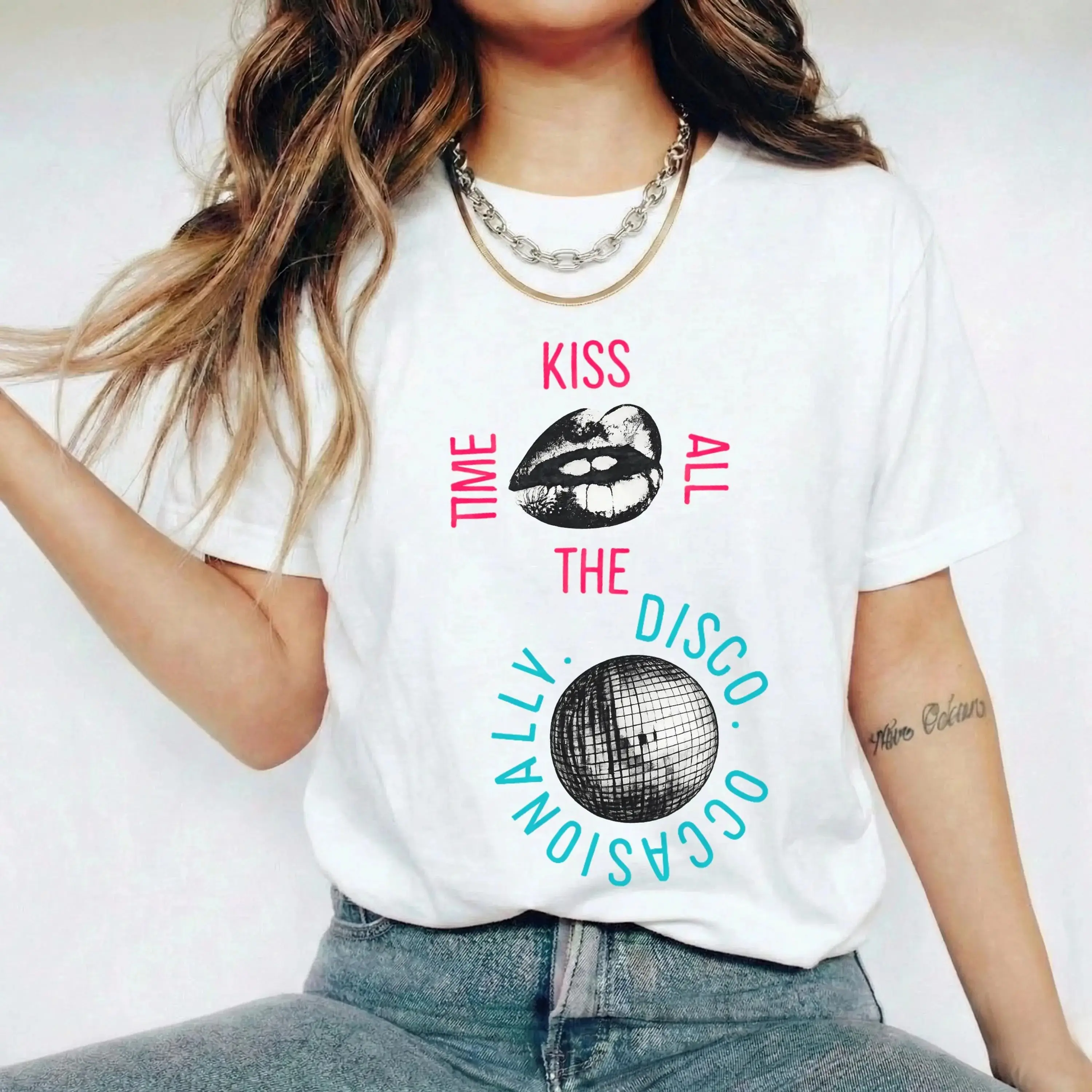 Harry Styles Kiss All The Time Disco Occasionally Album Print Cotton Shirt 2026 Summer O-Neck Short Sleeve Fan Gift Unisex