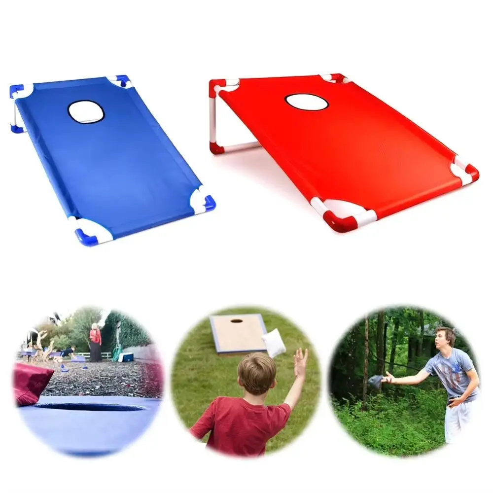 Juego de Cornhole para acampar y barbacoa, bolsas de frijoles para reunión familiar, rojo y azul, bolsa de arena para entrenamiento, tablero de juego de Cornhole para niños y adultos