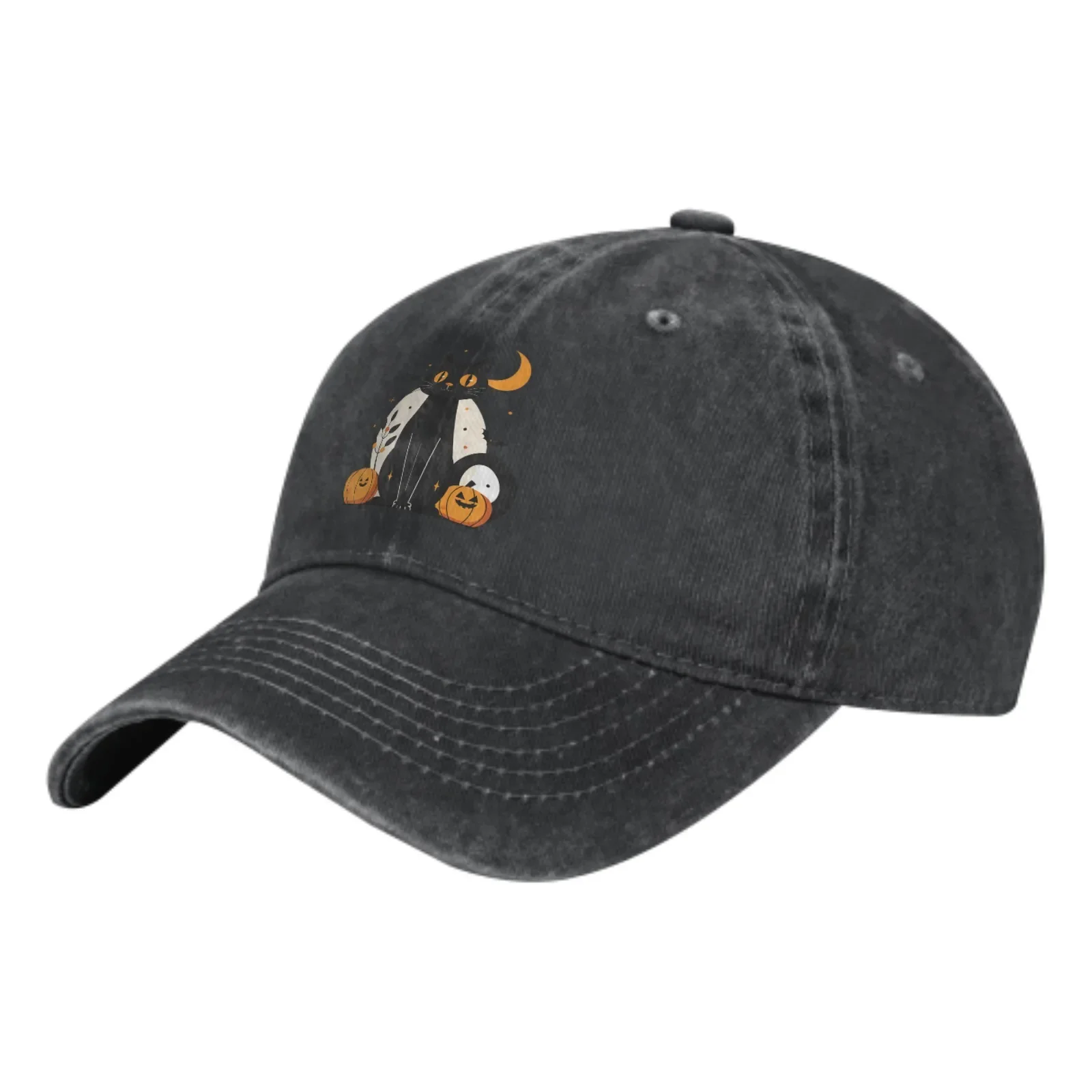 

Halloween Pumpkin Black Cat Fashion Classic Cotton Trucker Hat Summer Dad Cowboy Cap Outdoor Leisure Basketball Caps
