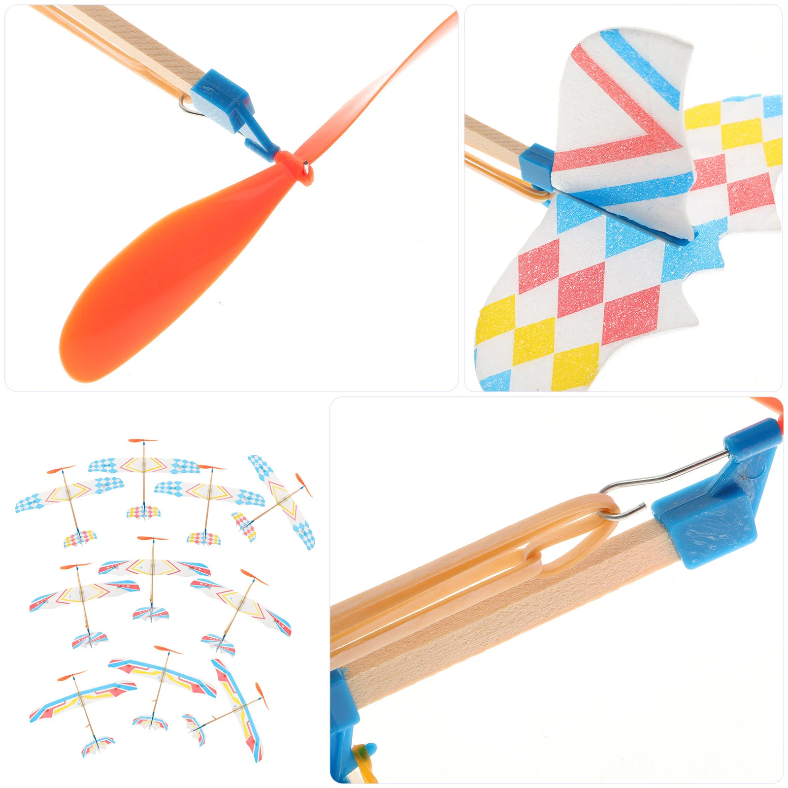 10Pcs Airplane Model Kids Toys Handmade Rubber Band Glider Wooden Planes Assemble Aircraft Airplane Model Biplane Toys for Kids