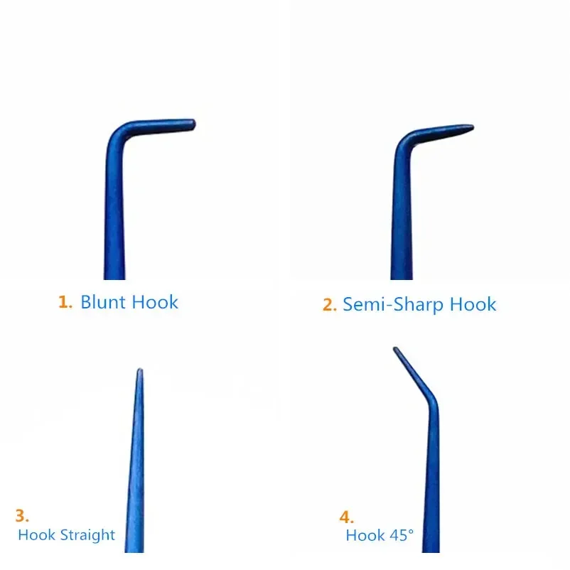 ชุดเครื่องมือผ่าตัดประสาทขนาดเล็ก 19 ชิ้น/ชุด ทำจากไทเทเนียม ความยาว 21 ซม. ประกอบด้วย ตะขอเกี่ยวเส้นประสาท, ตะขอเกี่ยวหลอดเลือด, ไม้พายผ่าตัดขนาดเล็ก และเครื่องมือขูดแบบหยดน้ำ