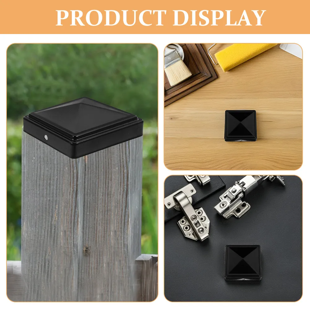 6Pcs Square Aluminum Fence Post Caps Heavy Duty Post Protectors Modern Minimalist Design Decorative End Cover for Outdoor Fence - view 4