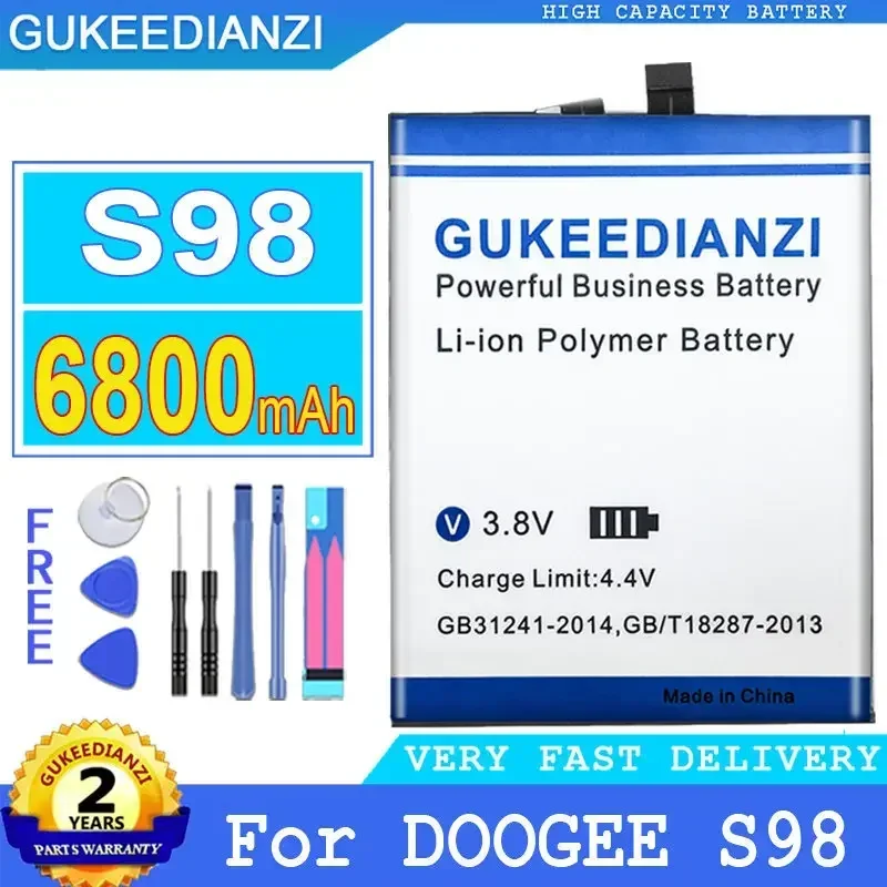 

Аккумуляторные батареи большой емкости S98 (BAT21ZN1356000), 6800 мАч для портативного аккумулятора мобильного телефона DOOGEE S98