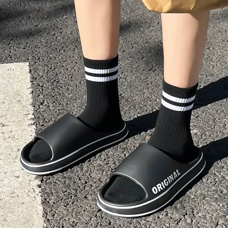Slippers For Man Solid Feslishoet Women Letter Mens Thick Sole Indoor Bathroom Anti Slip Shoes Summer Slippers Indoor House