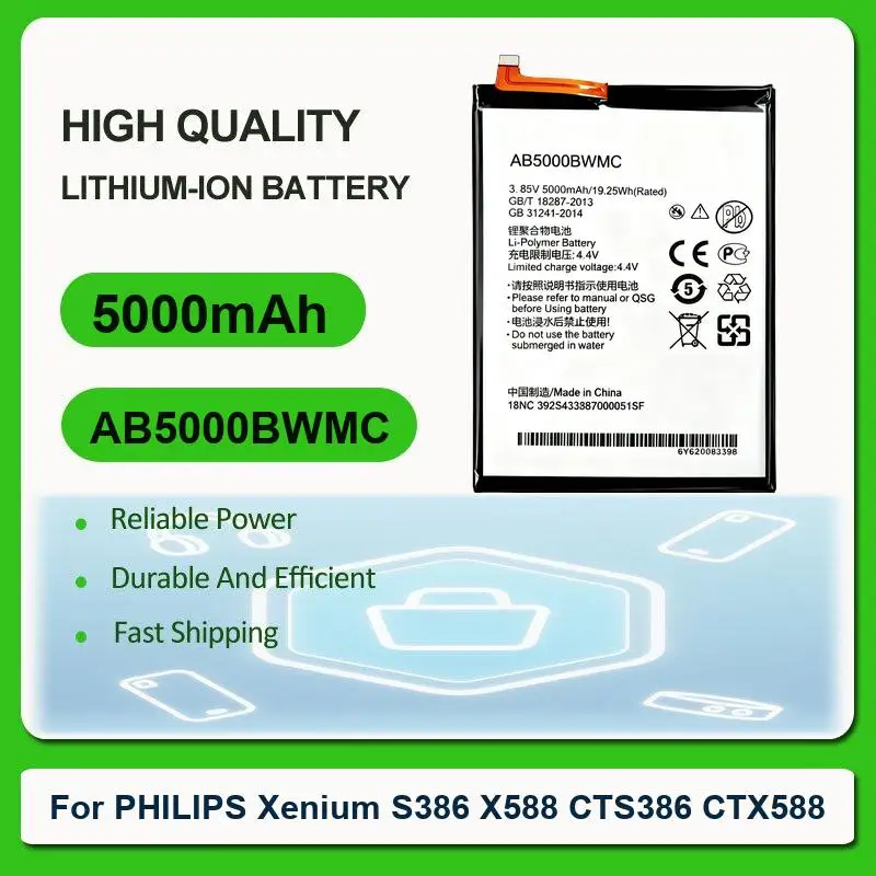 Battery For PHILIPS Xenium X622 W632 W336 V726 CTX622 CTW632 CTW336 E180 E181 CTE180BK E103 E106 E255 X818 CTX818 S386 X588