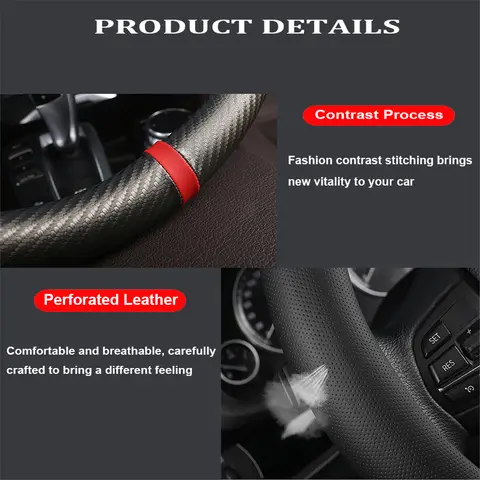 10 best sales steering wheel cover carbon fiber - №1