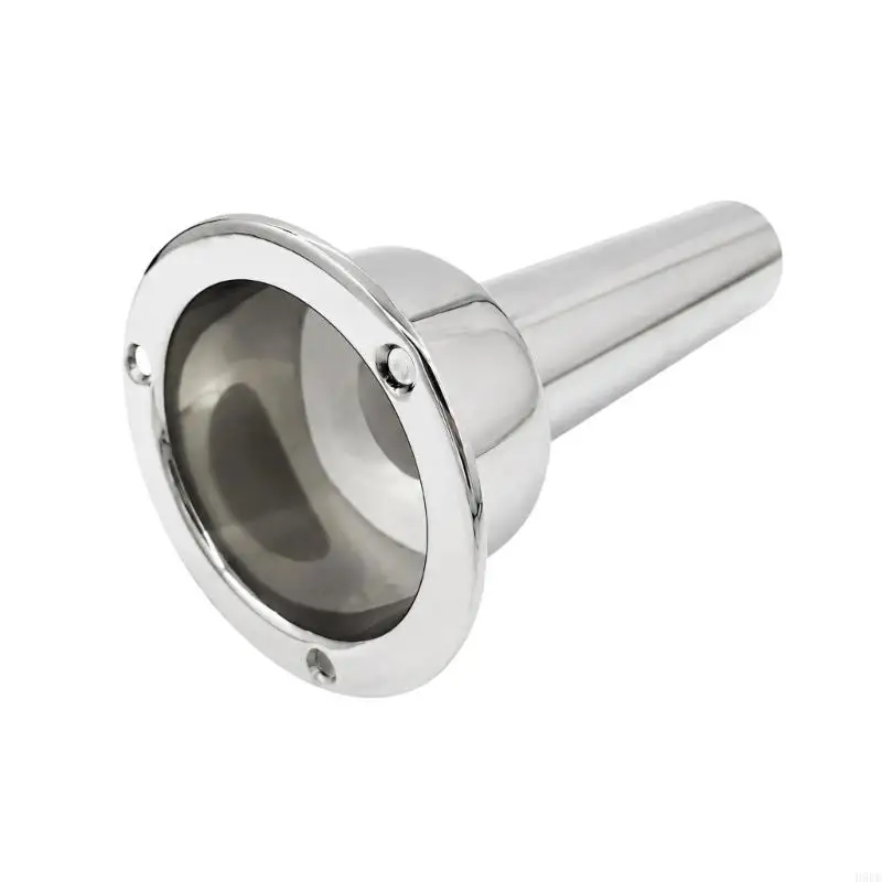 Marine Rod Mount for Boat Fishing, 90 Degree Stainless Steel Tube With 3 Hole Flange Base for Rod Placement H9EE