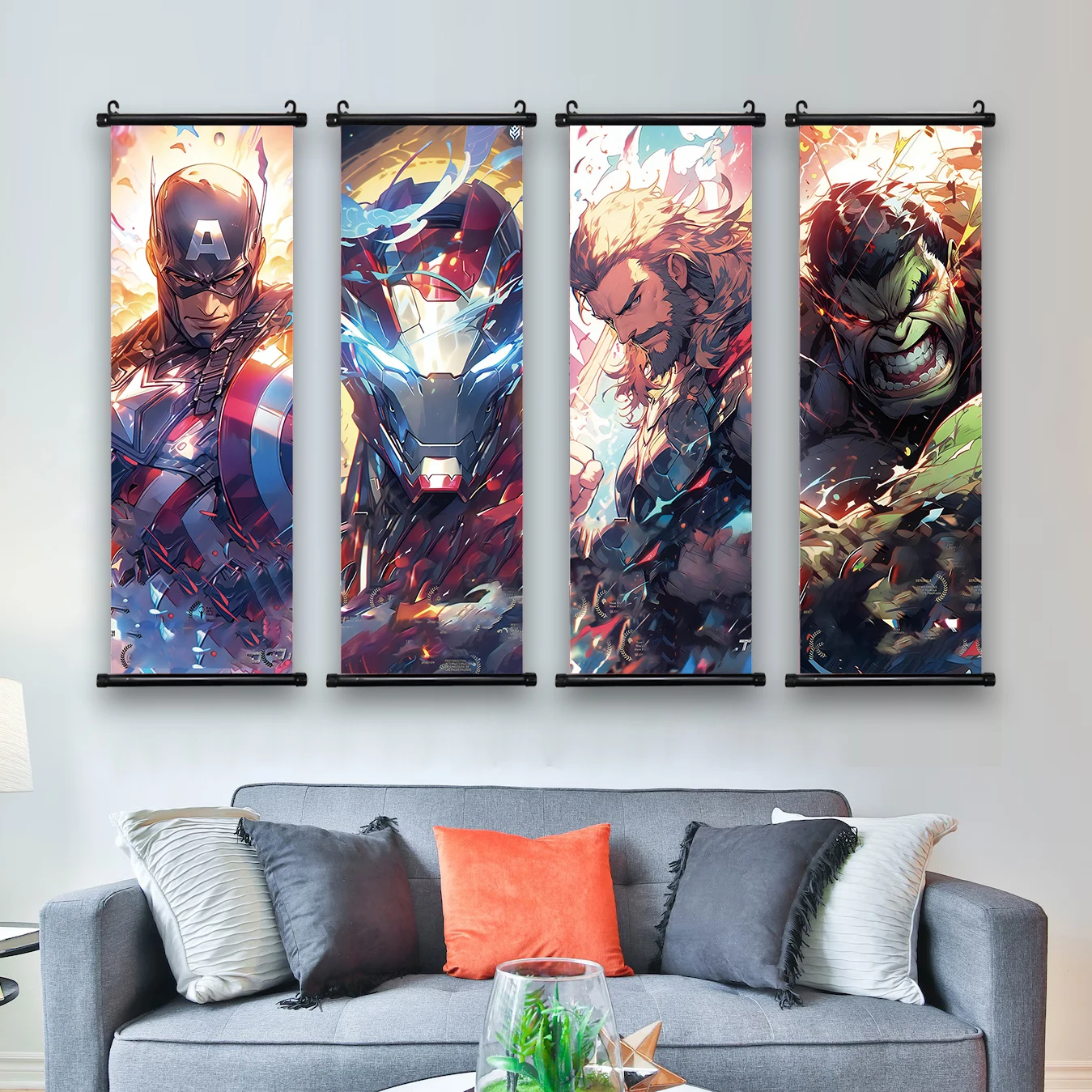 The Avengers Marvel Movie Poster Wall Artwork Canvas Painting Print Home Decoration HD Wallpaper Hanging Scroll Decor Kids Gifts