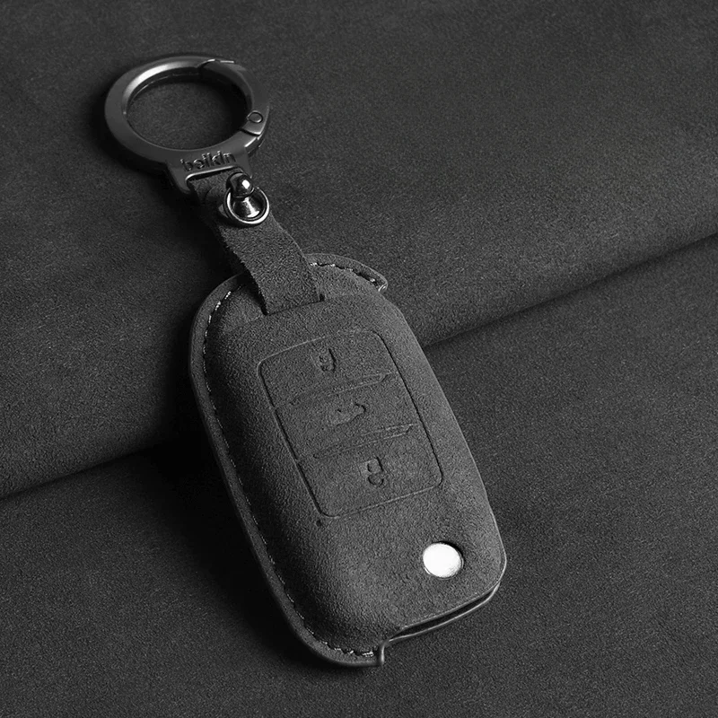 

Suede Car Flip Key Case Cover Shell For Changan CS15 CS35 CS75 CS95 V3 V5 V7 Eado Raeton Plus Coupe Holder Keychain Accessories