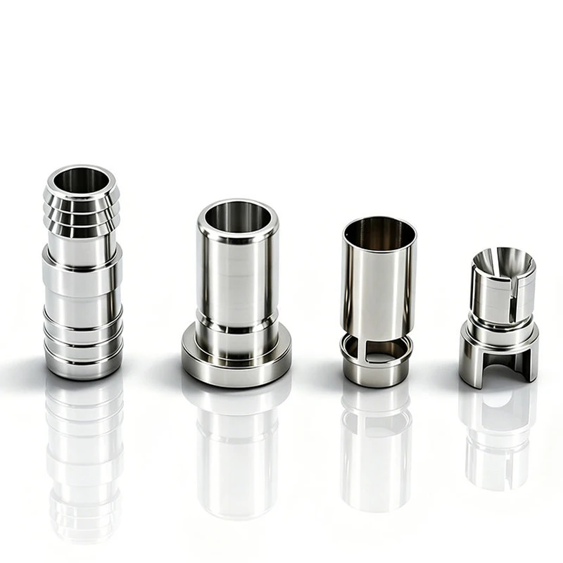 Custom CNC Turned Stainless Steel Sleeve Bushing Precision Machining Cylindrical Connector Parts