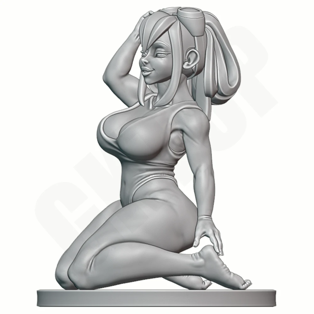 1/24 Frog Element Uniform Female Character Grey Resin Model Unpainted 3D Printed Toy Statue Collectible DIY High Precision Minia view 5