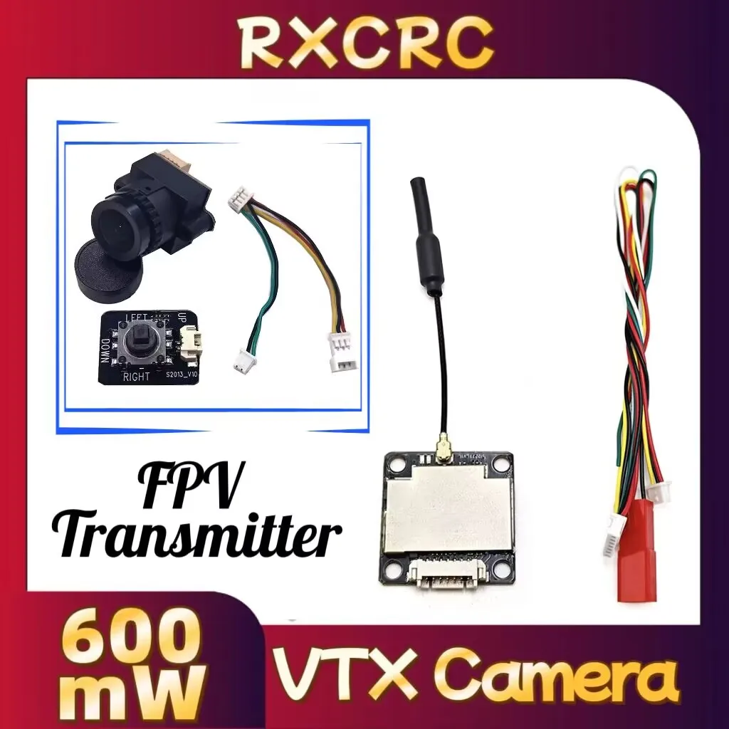 RXC 5.8G Module 48CH 600mW Power VTX Transmitter and CMOS 1200TVL 135°FOV 2.5mm Camera for RC FPV Long Range Fixed-wing Drones