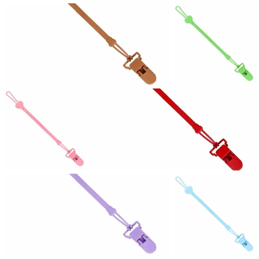 

Cute Silicone Pacifier Holder Clip Food-grade BPA Free Baby Pacifier Chain Adjustable Anti-lost Baby Teething Strap Toddler