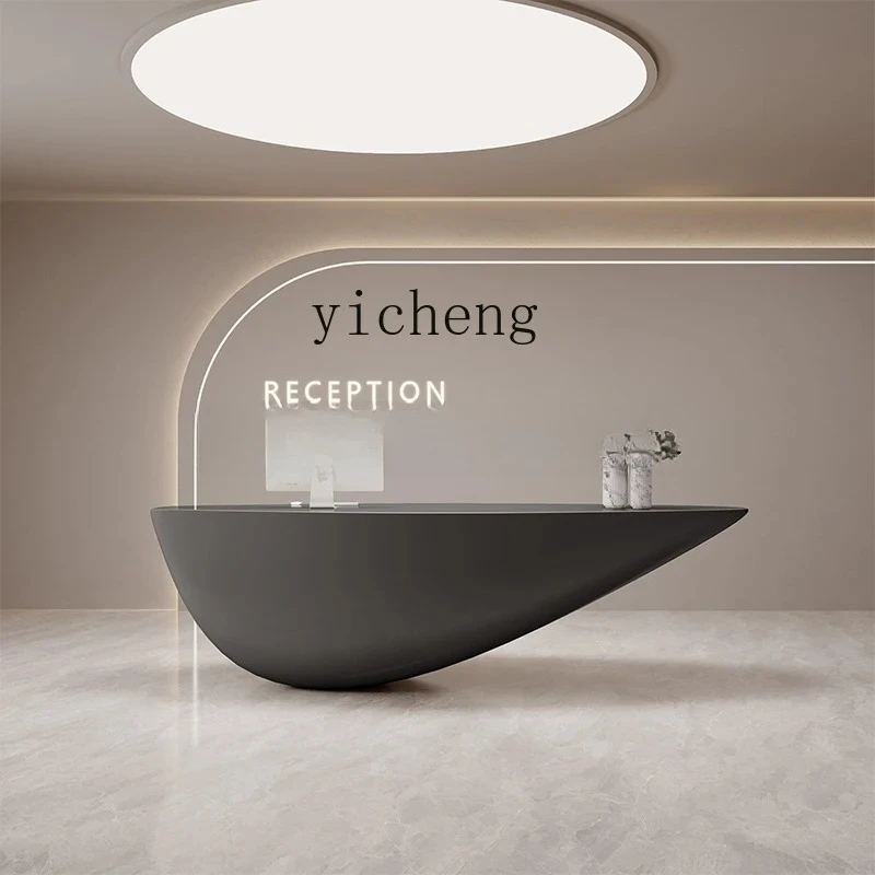GZ-16  beauty salon special-shaped fiberglass bar counter baking paint company front desk reception desk