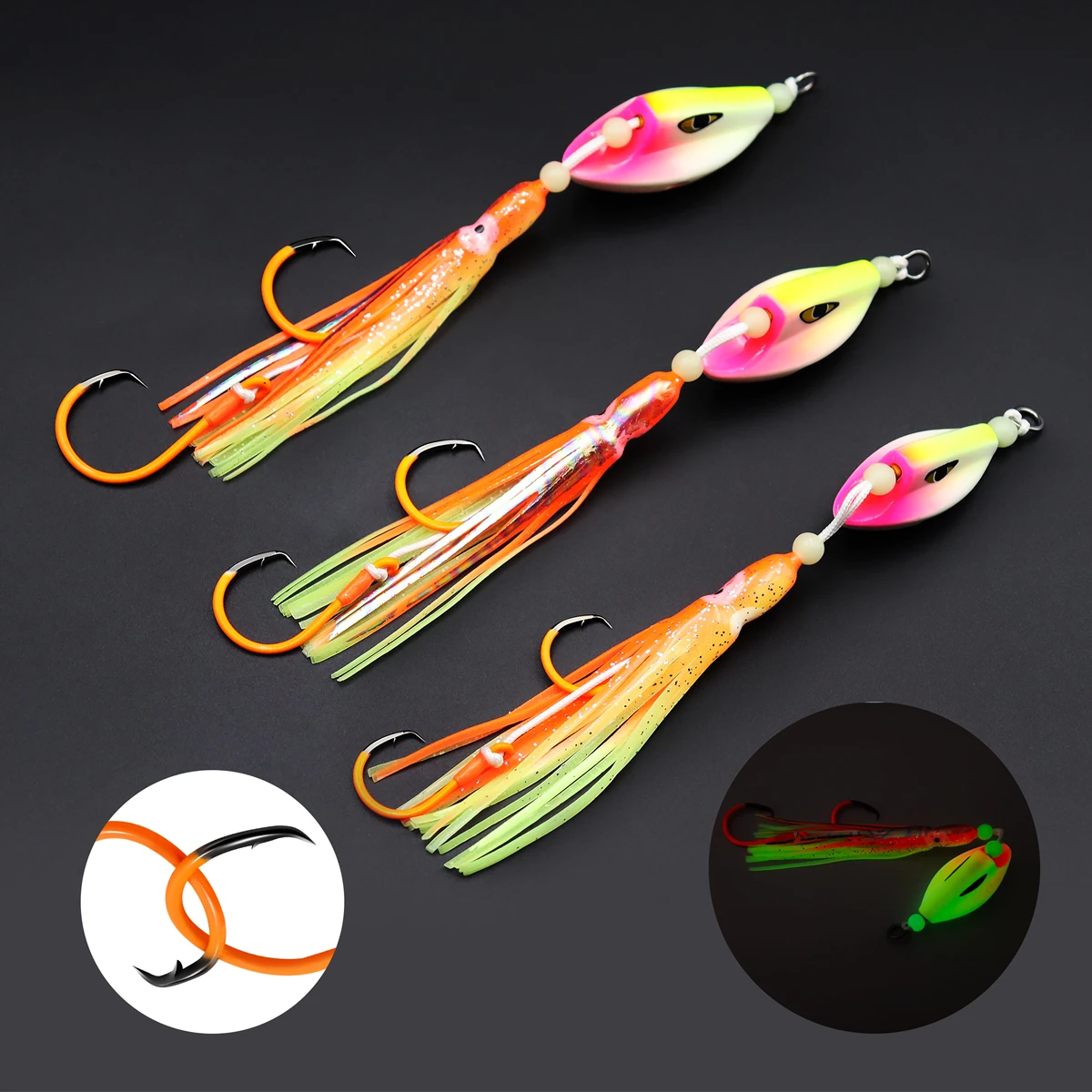 ZYZHE Meeresangel-Hybrid-Jig 100g 150g 200g Tiefsee-Bootsangelköder für Thunfisch, Marlin, Schwertfisch, Salzwasser-Köder-Rigs – Detail 1