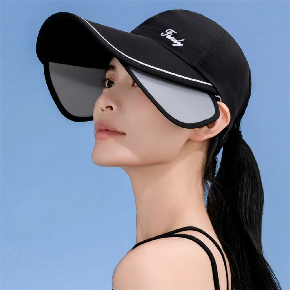 

Wide Brim Sunscreen Baseball Hat Quick Dry UV Protection Retractable Sun Hat Sun Protection Visor Sunscreen Hat Outdoor