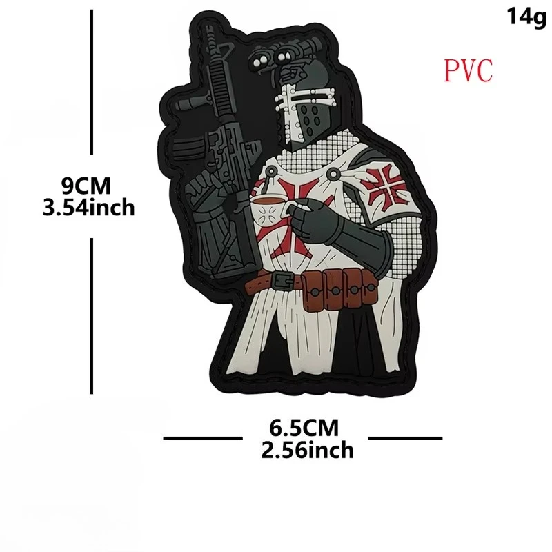 3D PVC Tactical Morale Patch Templar Hook and Loop Badge, Used for Backpacks, Vests, Hats, Uniforms, Equipment Accessories Patch
