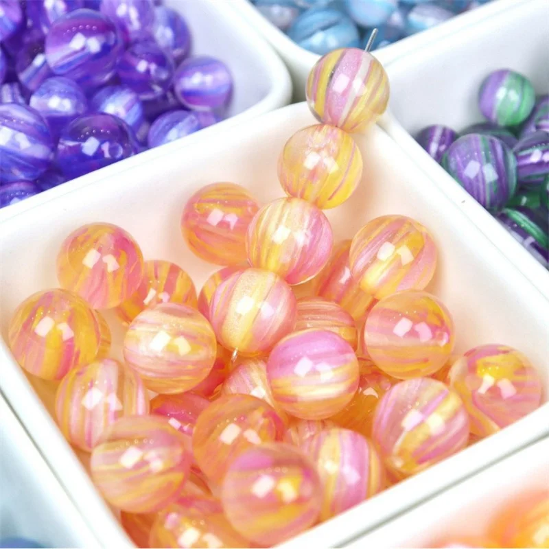 

New arrived 100pcs/lot 12mm 16mm color pattern print geometry rounds shape resin beads diy jewelry garment hair accessory